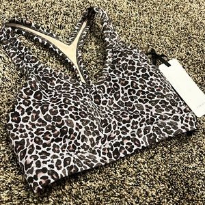 Varley Revolve Let’s Move Park Brown Leopard Sport Bra, NWT